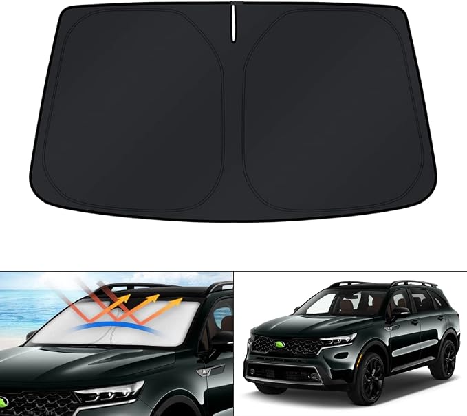 KUST Windshield Sun Shade for Kia Sorento SUV Accessories 2021-2024 2025 2026 Window Sunshade Sun Visor Protector Foldable Blocks UV Rays Keep Car Cooler