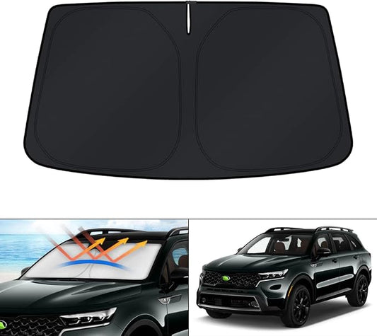 KUST Windshield Sun Shade for Kia Sorento SUV Accessories 2021-2024 2025 2026 Window Sunshade Sun Visor Protector Foldable Blocks UV Rays Keep Car Cooler