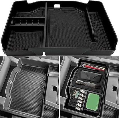 Center Console Organizer fits for Dodge RAM 2026 2025 2024 2023 2022 2021 2020 2019 1500 2500 3500 Accessories Interior Storage Box Armrest Storage Tray (Black)