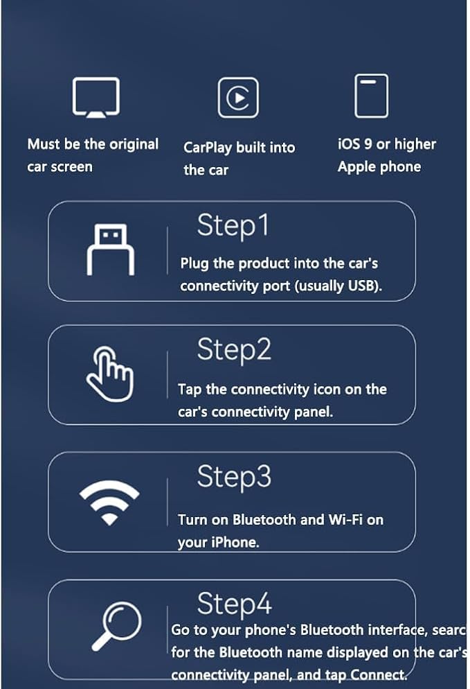 Car Wireless CarPlay Adapter for Ford F‑150 2017 2018 2019 2020 2021 2022 2023 2024 2-in-1 Support Apple CarPlay and Android Auto Mini USB Design Fast Connection Plug and Play,Normal-Black