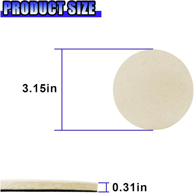 5PCS Car Glass Polishing Pads, 3" Wool Felt Buffing Wheel Polishing Pad Discs with Hook & Loop Back, Random Orbital Sander Polish Pad for Remove Scratch from Windshield, Window(3IN)