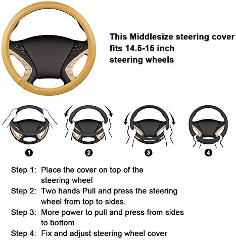 HAOKAY Luxury Fluffy Steering Wheel Cover for Men Women,Soft Warm Short Plush Steering Wheel Cover Gray Fuzzy with Universal 14.5-15 Inch