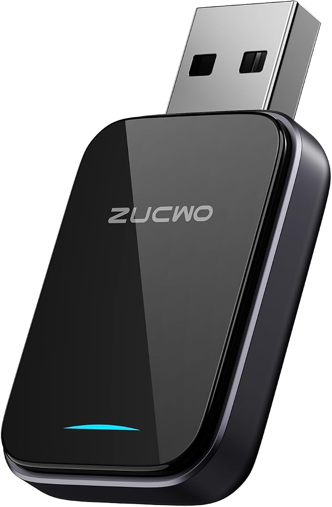 ZUCWO 2-in-1 Mini Wireless CarPlay Adapter for iPhone & Android, Plug and Play, Low Latency, Portable Carplay Adapter Converts Wired to Wireless CarPlay for Car from 2016+
