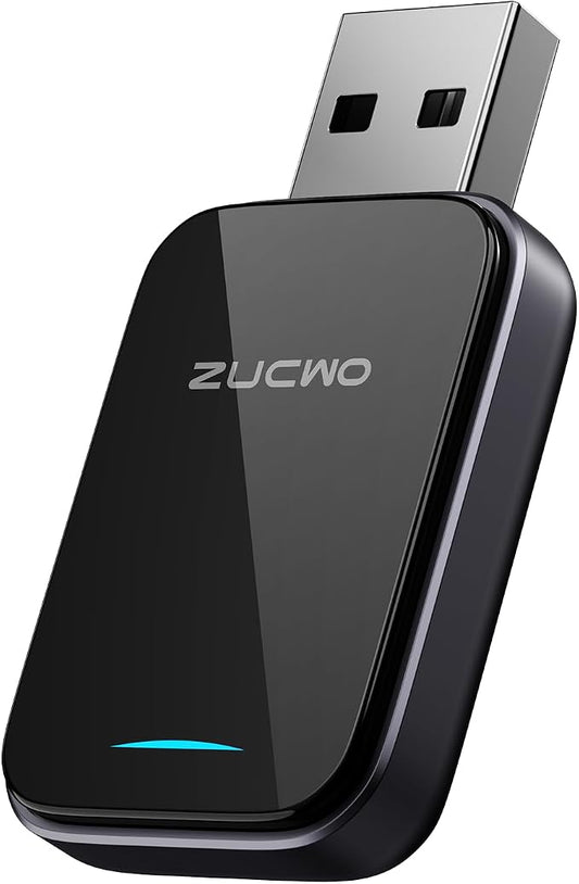 ZUCWO 2-in-1 Mini Wireless CarPlay Adapter for iPhone & Android, Plug and Play, Low Latency, Portable Carplay Adapter Converts Wired to Wireless CarPlay for Car from 2016+