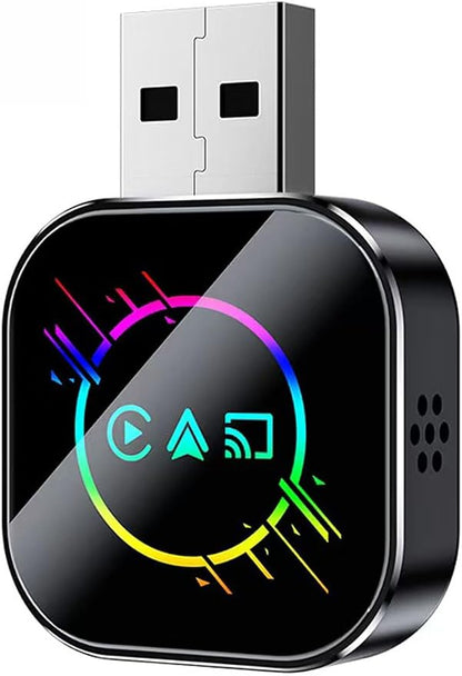 2026 Upgrade 3-in-1 Wireless Bluetooth 5.0 Car Screen Mirror Adapter - Instant Wired Plug Play Mini USB for iPhone/Android Phone Mirroring & Carplay Link Built-in Cars (H-B, for Android)