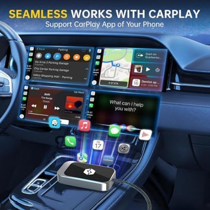 Wireless CarPlay Adapter for Apple iPhone & Android Auto (2026 Upgrade) – Convert Wired to Wireless CarPlay Adapter, Plug & Play, Fast Connection, Stable Performance, iOS 10+ / Android w/USB-C