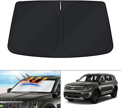 KUST Windshield Sun Shade for Kia Telluride 2020 2021 2022 2023 2024 2025 Accessories Window Sunshade Sun Protector Foldable Block UV Rays Keep Car Cooler