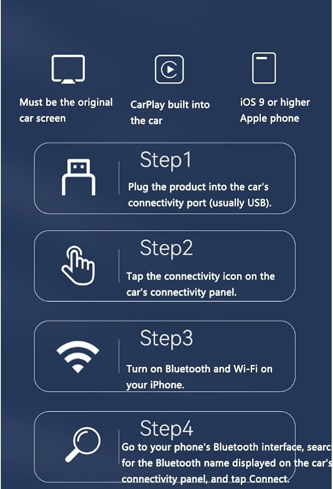 Car Wireless CarPlay Adapter for Jeep Grand Cherokee 2018 2019 2020 2021 2022 2023 2024 2-in-1 Support Apple CarPlay and Android Auto Mini USB Design Fast Connection Plug and Play,Black