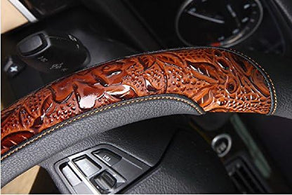 Steering Wheel Cover,Anti Slip Cover,Crocodile Grain Leather