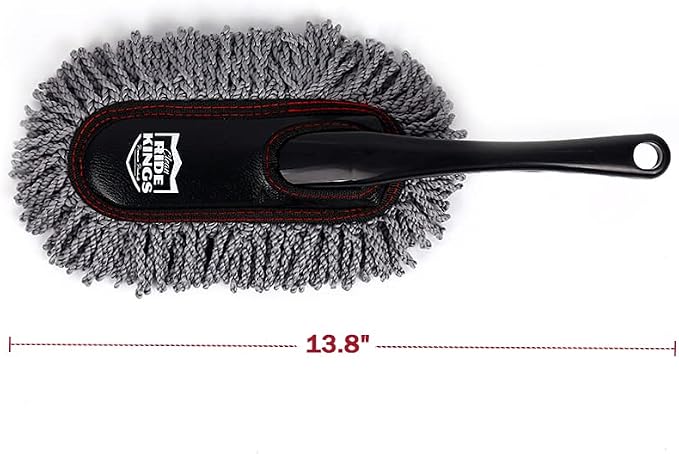 Car Cleaning Supplies Duster, Exterior Scratch Free with Wax Cotton Hair, Dust Brush with Extendable Telescoping Handle to Remove Dust Pollen for RV Truck Motorcycle, Gifts for Men Women