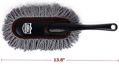 Car Cleaning Supplies Duster, Exterior Scratch Free with Wax Cotton Hair, Dust Brush with Extendable Telescoping Handle to Remove Dust Pollen for RV Truck Motorcycle, Gifts for Men Women