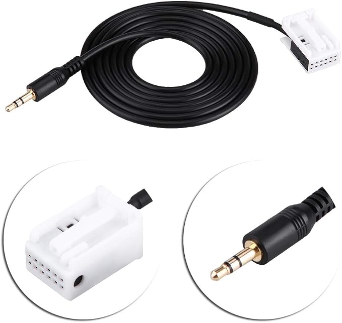 Acouto for Radio Bluetooth Adapter, AUX Cable Car Audio AUX Auxiliary Cable with Radio Removal Tools for 307 308 407 for C2 C5
