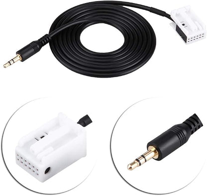Acouto for Radio Bluetooth Adapter, AUX Cable Car Audio AUX Auxiliary Cable with Radio Removal Tools for 307 308 407 for C2 C5