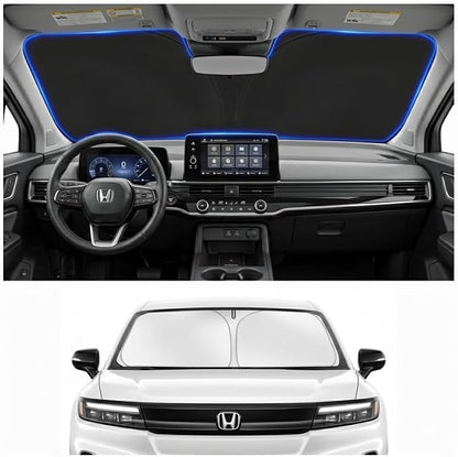 Custom Fit Windshield Sun Shade for Honda Prologue 2024-2026 | Custom Fit Windshield Cover, Blocks UV Rays, Double-Layer Heat Shield, Durable Frame, Easy Fold & Storage