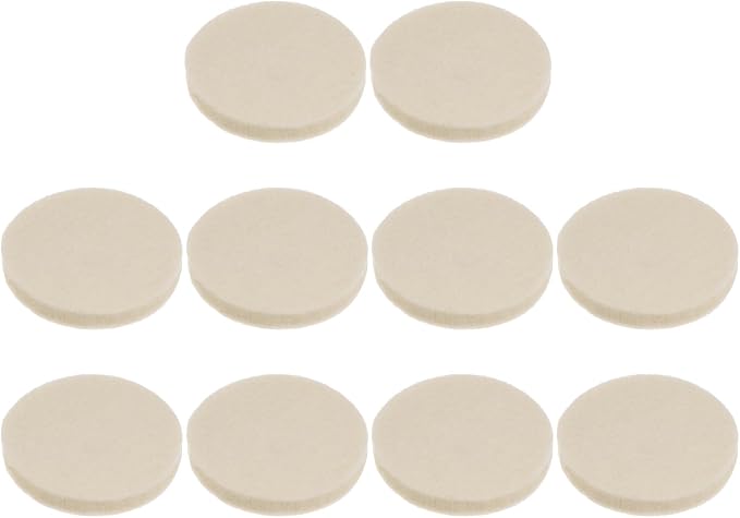 HARFINGTON 10pcs Wool Felt Polishing Pads, 2 inch Buffing Wheel Polish Pad Flocking Hook & Loop Back for Car Glass Plastic Metal Stone