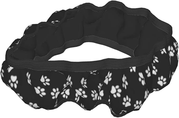 Dog Cat Paw Print Steering Wheel Cover for Women 14 15 inch Universal Cute Car Steering Wheel Accessories Paw Print Breathable Steering Wheel Protector
