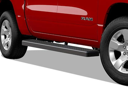 APS 5in Stainless Steel Black Running Boards Compatible with Ram 1500 2019-2026 Crew Cab (Will Not Fit 2018 Previous Generation Build in 19-24) (Nerf Bars Side Steps)
