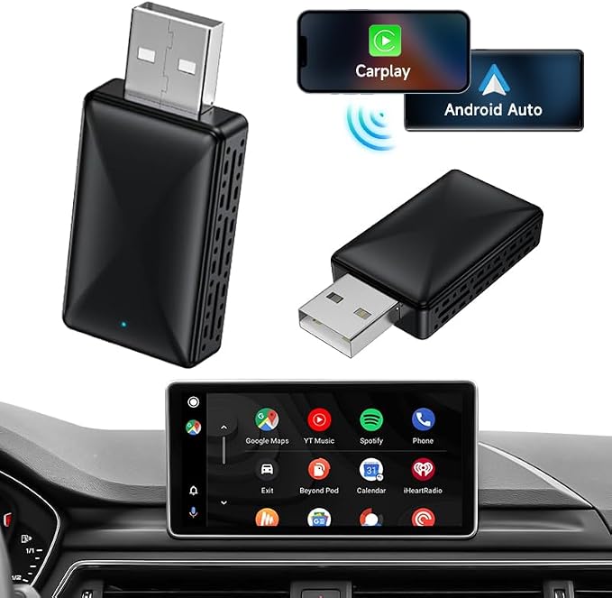 Mini Wireless Carplay Adapter 2026, Easy to Set Up and Upgrade Wired CarPlay&Android Auto to Wireless, Connects Quickly, Portable Mini Car Play Dongle, Fit for Cars with Built-in CarPlay