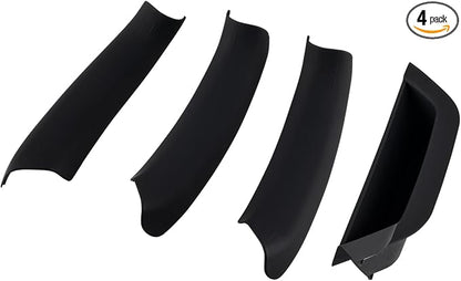 4PCS Black Driver Door Armrest Box and Pull Handle kit Covers Trim Compatible with X3 X4 F25 F26 2011-2017 Left Side Storage Box