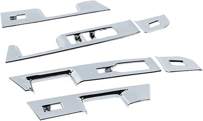 GZXinWei Chrome Interior Accessories for Ford F150 2021 2022 2023 2024 2025 2026 Door Window Control Switch Panel Trim Sticker Cover Decor Parts