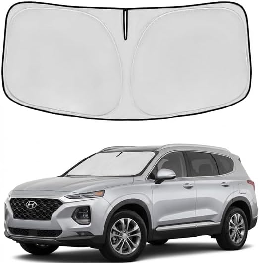 for 2019-2023 Hyundai Santa Fe Windshield Sun Shade, Custom Fit Front Window Sun Visor, Foldable UV Rays Blocker, Car Accessories