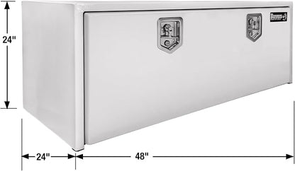 Buyers Products 1704410 White Steel Underbody Truck Tool Box, 24 x 24 x 48, Made in USA, 14 Ga Steel, Locking Stainless Latch, Weather-Resistant, Powder-Coated, Secure Storage for Work Trucks