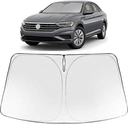 Proadsy Windshield Sun Shade for Volkswagen VW Jetta 2019-2026 Foldable Front Sunshade Protector Sun Visor Blocks UV Rays Keep Car Cooler Accessories