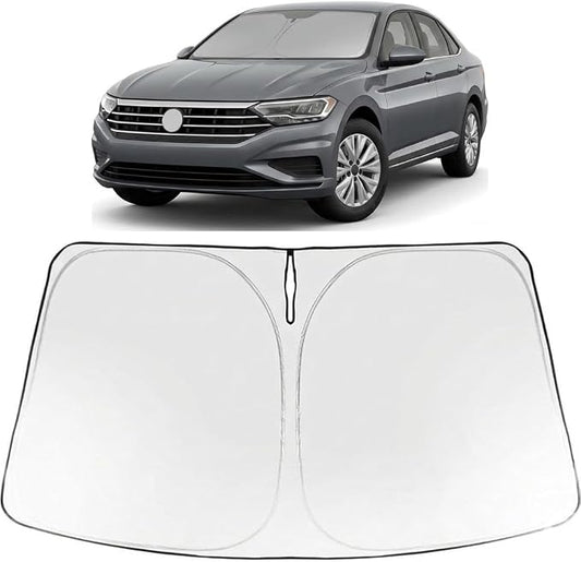 Proadsy Windshield Sun Shade for Volkswagen VW Jetta 2019-2026 Foldable Front Sunshade Protector Sun Visor Blocks UV Rays Keep Car Cooler Accessories
