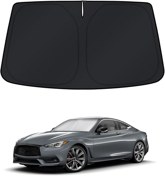 KUST Windshield Sun Shade for Infiniti Q60 Coupe 2017-2022 Window Accessories Sunshade Sun Protector Foldable Block UV Rays Keep Car Cooler