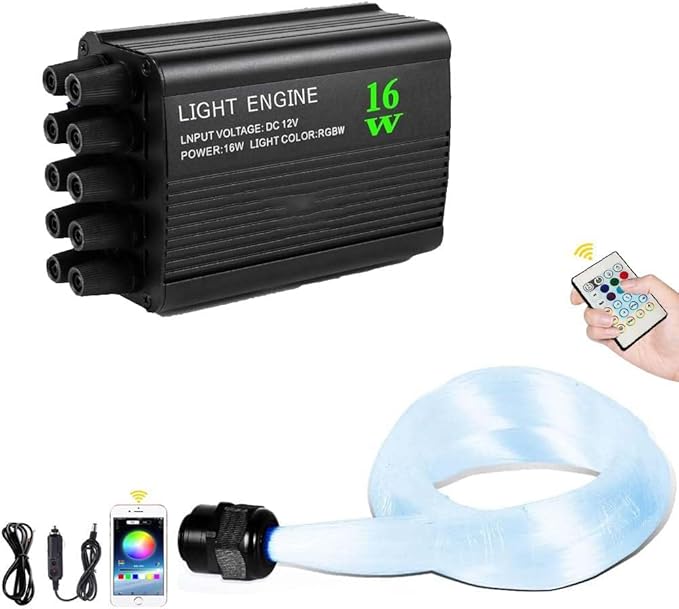 Meteor Twinkle Starlight Headliner Light with 750 pcs 6.5ft 0.03in,16W LED Fiber Optic Star Ceiling Kit APP/Remote Control Music Sync Shooting Star Effect for Car/Home Cinema/Childrens' Room