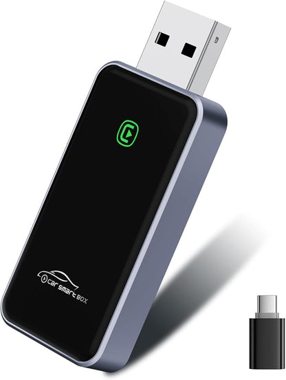 Wireless CarPlay Adapter for iPhone, CarPlay Dongle Converts Wired to Wireless Carplay, Plug & Play Mini Size CarPlay Adapter Compatible with iOS 10+, Bluetooth 2.4GHz and Wi-Fi 2.4+5.8GHz