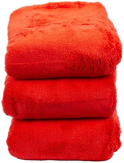 Maxshine Big Red Microfiber Towel (1000GSM) - Large Plush, Rinse-Free, Double-Sided Detailing for Cars (20”x28” / 51x71cm), Professional Auto Detailing Towel