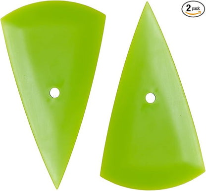 2PCS Triangle Squeegee Car Tint Squeegee, Go Corner Contour Vinyl Wrap Scraper, Fine-Edge Window Tint Tool for PPF Vinyl Wrap, Wallpaper, Decal Sticker Installation(Green)