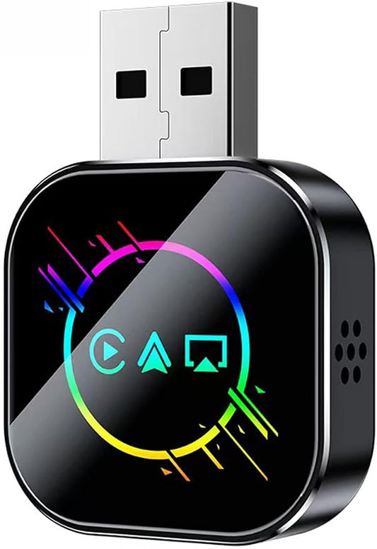 2026 Upgrade 3-in-1 Wireless Bluetooth 5.0 Car Screen Mirror Adapter - Instant Wired Plug Play Mini USB for iPhone/Android Phone Mirroring & Carplay Link Built-in Cars (H-B, for iPhone)