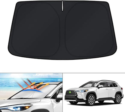 KUST Windshield Sun Shade for 2026 2025 2024 2023 2022 Toyota Corolla Cross Accessories (Not for Corolla) Window Sunshade Sun Visor Protector Foldable Blocks UV Rays Keep Car Cooler