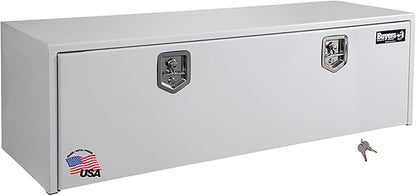 Buyers Products 1708410 White Steel Underbody Truck Tool Box, 18 x 24 x 48, Made in USA, 14 Ga Steel, Locking Stainless Latch, Weather-Resistant, Powder-Coated, Secure Storage for Work Trucks