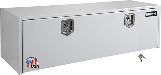 Buyers Products 1708410 White Steel Underbody Truck Tool Box, 18 x 24 x 48, Made in USA, 14 Ga Steel, Locking Stainless Latch, Weather-Resistant, Powder-Coated, Secure Storage for Work Trucks