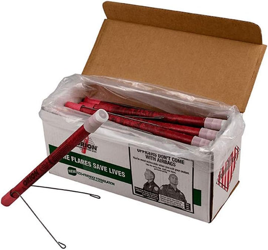 Orion Road Safety Flare (36 Pack), Waxed, for Highway & Roadside Safety (20 Minute, with Stand)