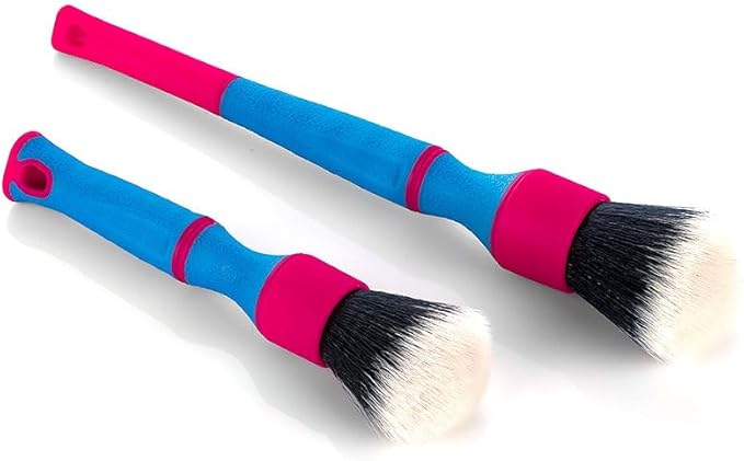 Detail Factory - TriGrip Ultra-Soft Detailing Brush Set - Scratch-Free Cleaning for Exterior, Interior Panels, Emblems, Badges, Gauges, Infotainment Screen - Octane Underglow