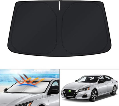 KUST Windshield Sun Shade for 2019-2025 2026 Nissan Altima Accessories, Custom Fit Car Front Sun Visor Window Shade Protector Foldable Blocks UV Rays Keep Car Cooler