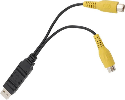 FOSA USB to CVBS Video Output Adapter, HD Video Easy to Use USB toInterface Cable Adapter for Android Car Radio AV Out to Headrest and Ceiling Screen, Universal for Vehicle