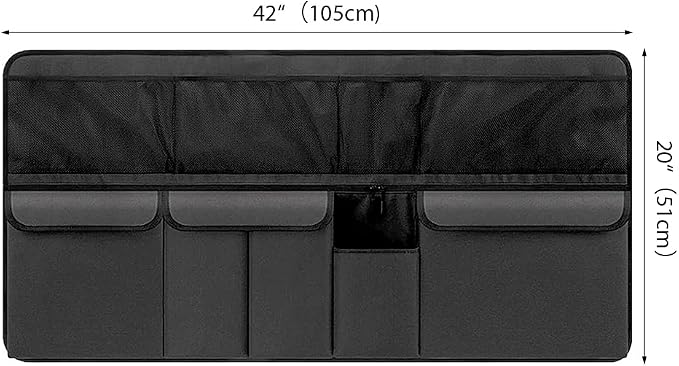 Viaviat Hanging Car Trunk Organizer, Collapsible Backseat Storage Bag with 9 Large Pockets for Medium or Large Size SUV, Truck, MPV, Car Interior Accessories (Black)