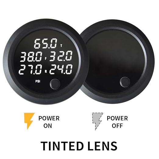 New Upgrade 12V/24V Five Pressure Air Pressure Gauge 2Inch(52mm) 0-232PSI with 5Pcs 1/8NPT Sensors and 16.5ft (5M) Sensor Cable LED White