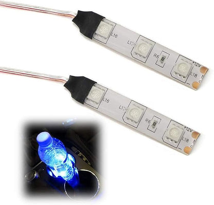 iJDMTOY 3-SMD LED Cup Holder, Glove Box, Ashtray Accent Lighting Strip Lights, Ultra Blue