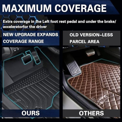 Custom Floor Mats for Hyundai Sonata 2015-2019,All-Weather TPE Rubber Floor, Odorless Anti-Slip,1st & 2nd Row, Black (Sonata 2015-2019)