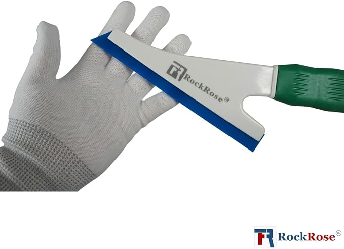 RockRose Doctor Stroke Squeegee – Professional Window Tinting Squeegee & Vinyl Wrap Applicator, Heavy-Duty Rubber Scraper for Auto Glass & Flat Glass Tint Blue