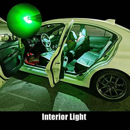 LASFIT 194 168 T10 192 2825 W5W LED Bulb Canbus Error Free, Non-Polarity 400LM Extremely Bright for Dome Map Courtesy Door Trunk Cargo Lights, 12-24V, Bright Green (2-Pcs)