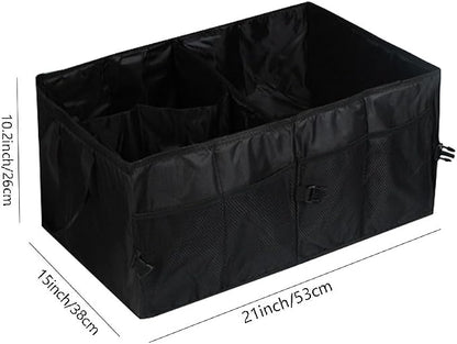 Trunk Organizer Car Basket Storage Tote Organizer Small Black Collapsible Snack Bins for Car SUV Sedan