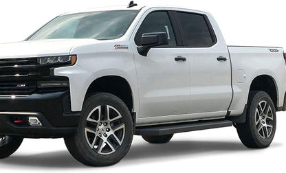 APS 6in (Black Stainless Steel Flat) Running Boards Compatible with Chevy Silverado GMC Sierra 1500 2019-2026 Crew Cab & 2500 HD 3500 HD 2020-2026 (Silverado 1500 LTD Sierra 1500 LD 2022)