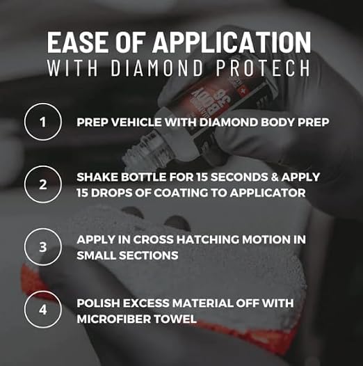 DIAMOND PRO TECH – Body 36 Kit 30ml Plus Prep 100ml Kit; Super-Hydrophobic; 3 Years of Protection; Nanodiamond Protective Coating; Effortless Application, DPTDB36K050US